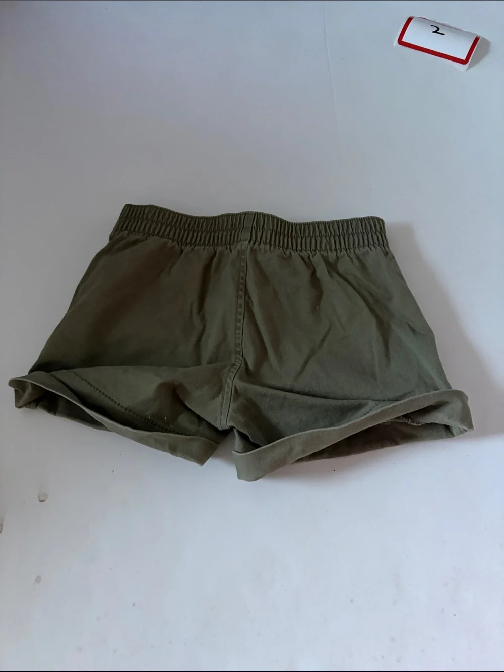 Old Navy Olive Green Drawstring Girls' Shorts with Pink Tie